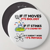 SCIENCE BIOLOGY CHEMISTRY PHYSICS BUTTON (Vorne & Hinten)