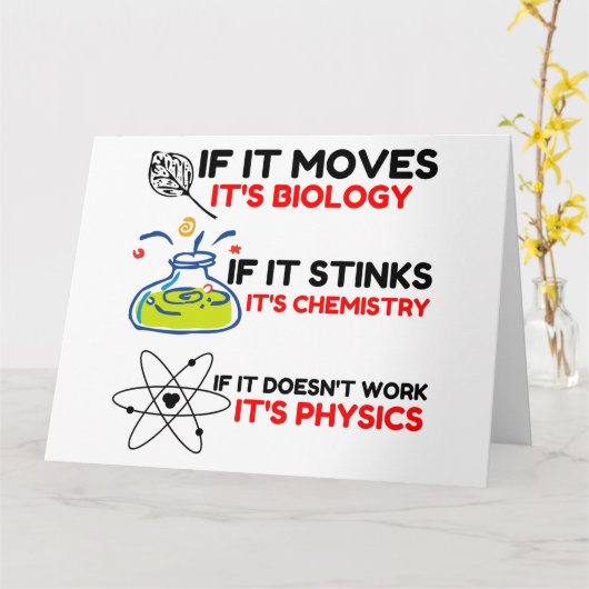 SCIENCE BIOLOGY CHEMISTRY PHYSICS KARTE (Gelbe Blume)