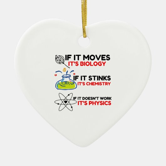 SCIENCE BIOLOGY CHEMISTRY PHYSICS KERAMIK ORNAMENT (Vorne)