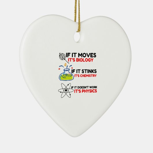 SCIENCE BIOLOGY CHEMISTRY PHYSICS KERAMIK ORNAMENT (Rechts)
