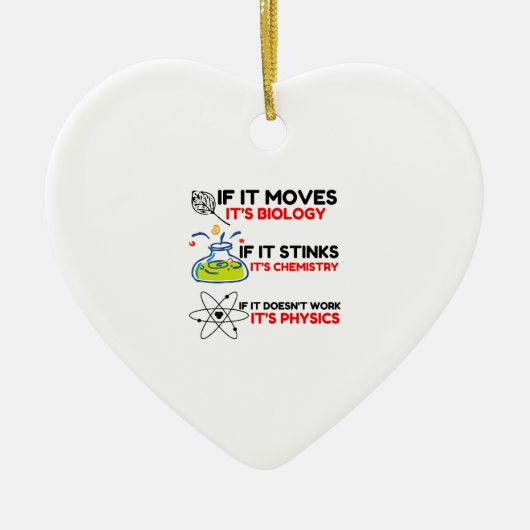 SCIENCE BIOLOGY CHEMISTRY PHYSICS KERAMIK ORNAMENT (Vorne)