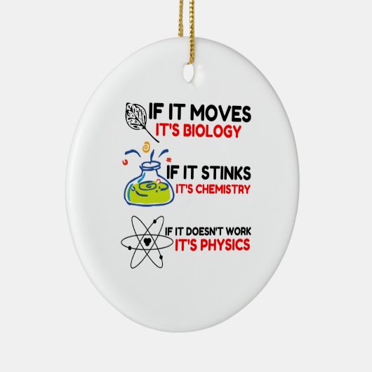 SCIENCE BIOLOGY CHEMISTRY PHYSICS KERAMIK ORNAMENT (Rechts)