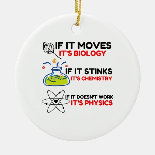SCIENCE BIOLOGY CHEMISTRY PHYSICS KERAMIK ORNAMENT (Vorne)