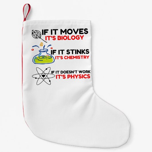 SCIENCE BIOLOGY CHEMISTRY PHYSICS KLEINER WEIHNACHTSSTRUMPF (Vorderseite)