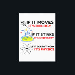 SCIENCE BIOLOGY CHEMISTRY PHYSICS LEINWANDDRUCK<br><div class="desc">Chemie,  Geschenk,  Biologie,  Student,  Ideenreichtum,  Physiker,  Zitat,  Lehrer,  Geek,  Physik,  Nerd,  Sprichwort,  lustig</div>