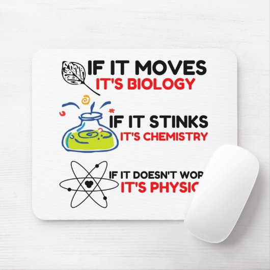 SCIENCE BIOLOGY CHEMISTRY PHYSICS MOUSEPAD (Mit Mouse)