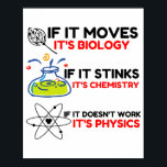 SCIENCE BIOLOGY CHEMISTRY PHYSICS POSTER<br><div class="desc">Chemie,  Geschenk,  Biologie,  Student,  Ideenreichtum,  Physiker,  Zitat,  Lehrer,  Geek,  Physik,  Nerd,  Sprichwort,  lustig</div>