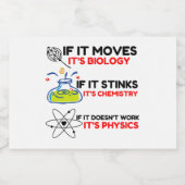 SCIENCE BIOLOGY CHEMISTRY PHYSICS SCHAUMWEINETIKETT (Einzelnes Label)