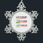 SCIENCE BIOLOGY CHEMISTRY PHYSICS SCHNEEFLOCKEN Zinn-Ornament<br><div class="desc">Cool,  Comic,  Liebe,  Funny,  Coupes,  Vintager Sport,  Retro,  Niedlich,  Weihnachten,  Nerd,  Spaß,  Geek,  Hipster,  Wissenschaft</div>