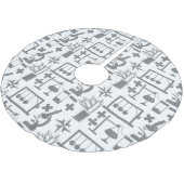 Science Biology Physics Geography Math Pattern Polyester Weihnachtsbaumdecke (Schrägansicht)