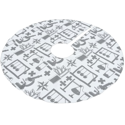 Science Biology Physics Geography Math Pattern Polyester Weihnachtsbaumdecke (Schrägansicht)