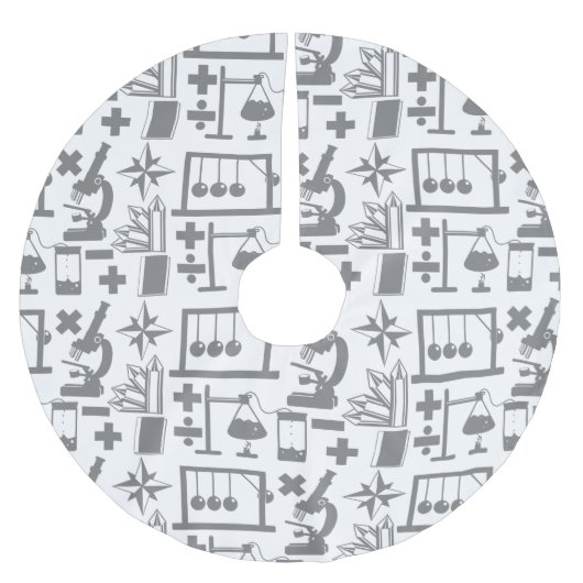 Science Biology Physics Geography Math Pattern Polyester Weihnachtsbaumdecke (Vorderseite)