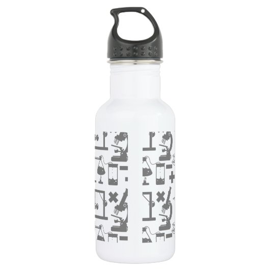 Science Biology Physics Geography Math Pattern Trinkflasche (Rückseite)