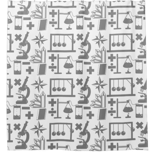 Science Biology Physiology Geology Math Pattern Duschvorhang (Vorderseite)