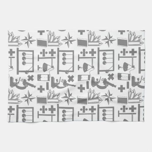 Science Biology Physiology Geology Math Pattern Handtuch (Horizontal)