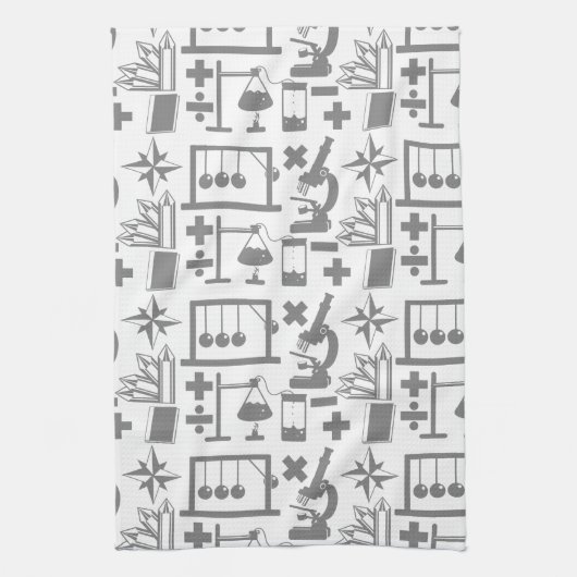 Science Biology Physiology Geology Math Pattern Handtuch (Vertikal)