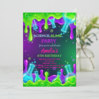 Science Birthday Invitation Science Invite Einladung