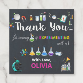 Science Birthday Party Girl Danke Geschenkanhänger