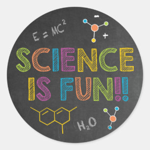 Science Birthday Party   Wissenschaft ist Spaß Runder Aufkleber