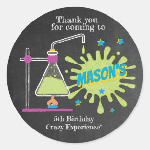 Science Birthday Party   Wissenschaft ist Spaß Runder Aufkleber