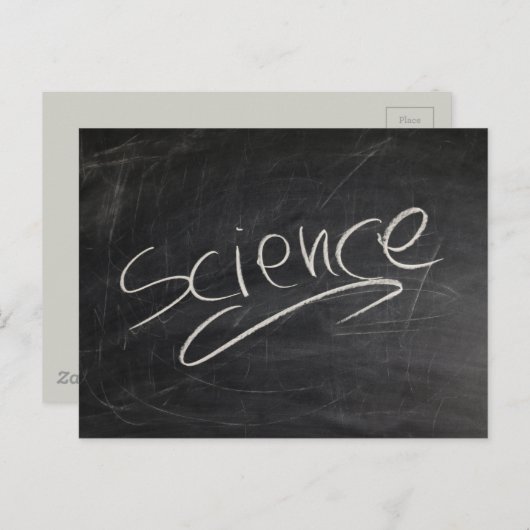 SCIENCE BLACKBOARD CHALK BACKGRUND POSTCARD POSTKARTE (Vorne/Hinten)