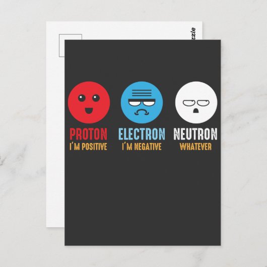 Science Chemie Pun Proton Electron Neutron Postkarte (Vorne/Hinten)