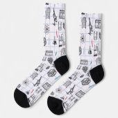 Science Chemistry Scientist Pattern Socken (Linkes Detail)