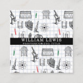 Science Chemistry Scientist QR Code Social Media Quadratische Visitenkarte (Vorderseite)