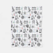 Science Chemistry Scientistry Pattern Fleecedecke (Vorderseite)