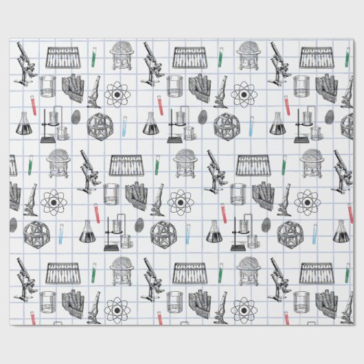 Science Chemistry Scientistry Pattern Geschenkpapier (Flach)