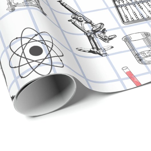Science Chemistry Scientistry Pattern Geschenkpapier (Rolleneckpunkt)