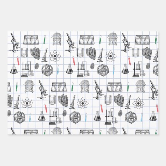 Science Chemistry Scientistry Pattern Geschenkpapier Set (Vorderseite)