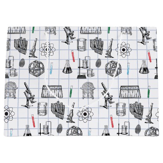 Science Chemistry Scientistry Pattern Große Geschenktüte (Vorderseite)