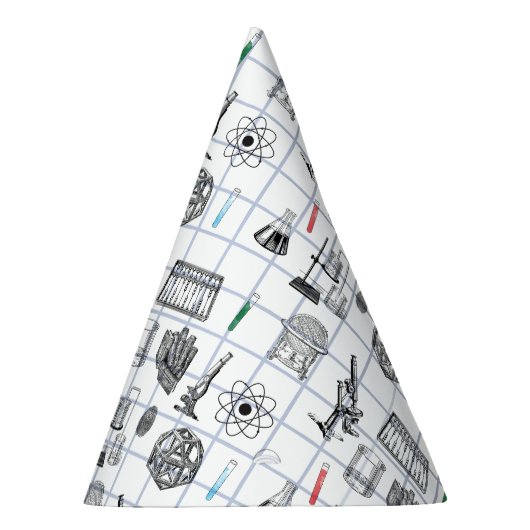 Science Chemistry Scientistry Pattern Partyhütchen (Rechts)