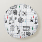 Science Chemistry Scientistry Pattern Rundes Kissen (Rückseite)