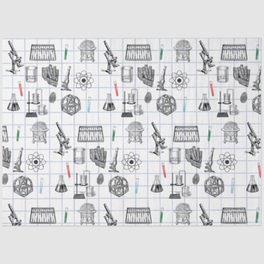 Science Chemistry Scientistry Pattern Seidenpapier (Vorderseite)