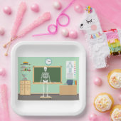 Science Class Skeleton Pappteller (Party)