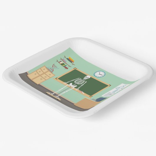 Science Class Skeleton Pappteller (Gewinkelt)