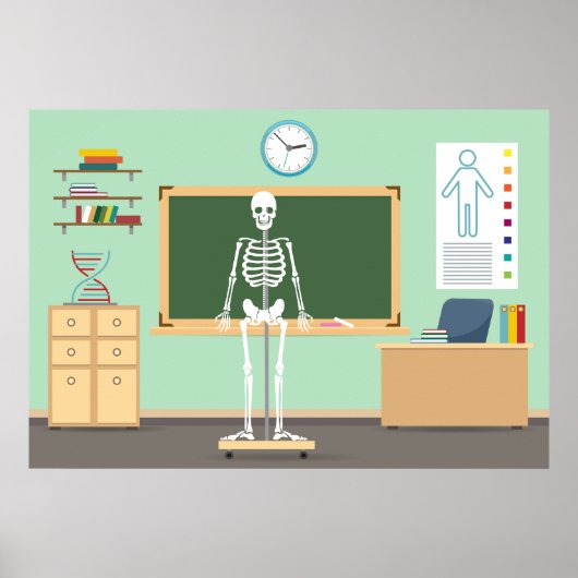 Science Class Skeleton Poster (Vorne)