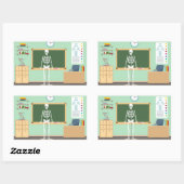 Science Class Skeleton Rechteckiger Aufkleber (Blatt)