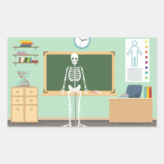 Science Class Skeleton Rechteckiger Aufkleber (Vorderseite)