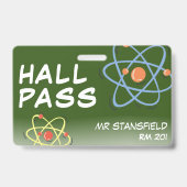 Science Class Teacher School Classroom Hall Pass Ausweis (Vorderseite)