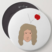 Science Club Physics Humor Isaac Newton Apple Button (Vorne & Hinten)
