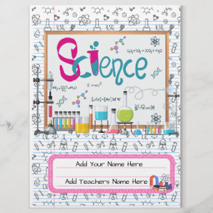 Science Custom Binder Cover   Editierbares Design Flyer