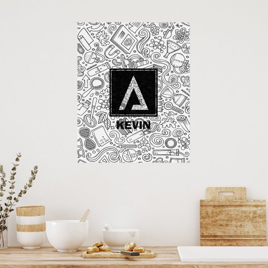 Science Custom Monogram - Delta Symbol Poster (Küche)