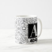 Science Custom Monogram - Letter A Coffee Tasse (VorderseiteRechts)