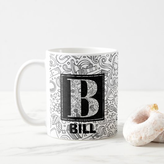 Science Custom Monogram - Letter B Coffee Tasse (Mit Donut)