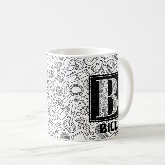 Science Custom Monogram - Letter B Coffee Tasse (VorderseiteRechts)