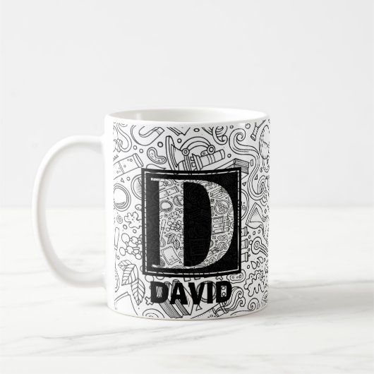 Science Custom Monogram - Letter D Coffee Tasse (Links)