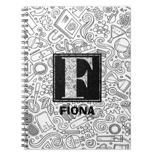 Science Custom Monogram - Letter F Notebook Notizblock